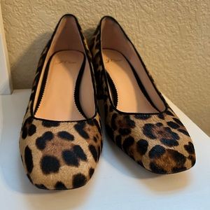 J Crew Leopard Calf Hair Pumps size 8 used